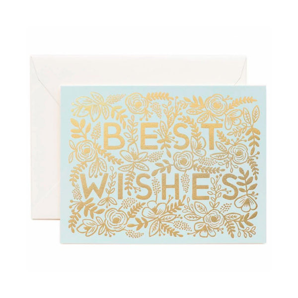 Best Wishes Gold Floral Card