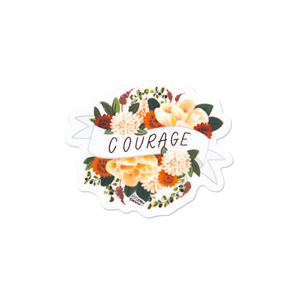 Courage Floral Sticker