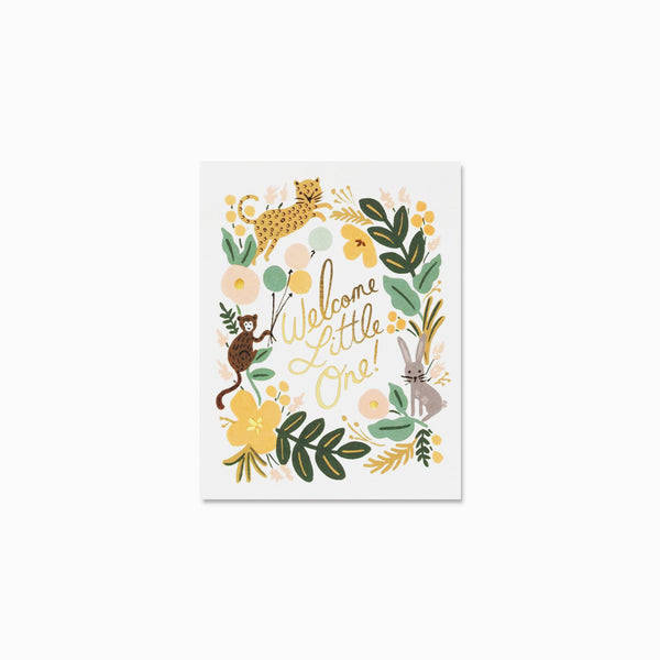 Welcome Little One (Floral Wreath) Card