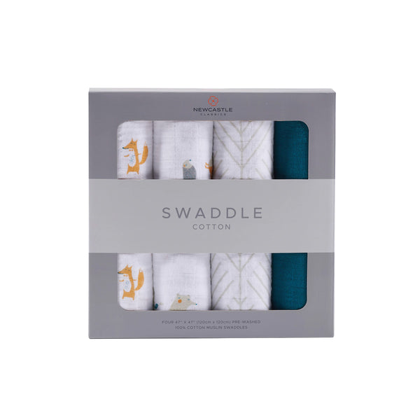 Forest Friends 4-Pack Swaddle Set