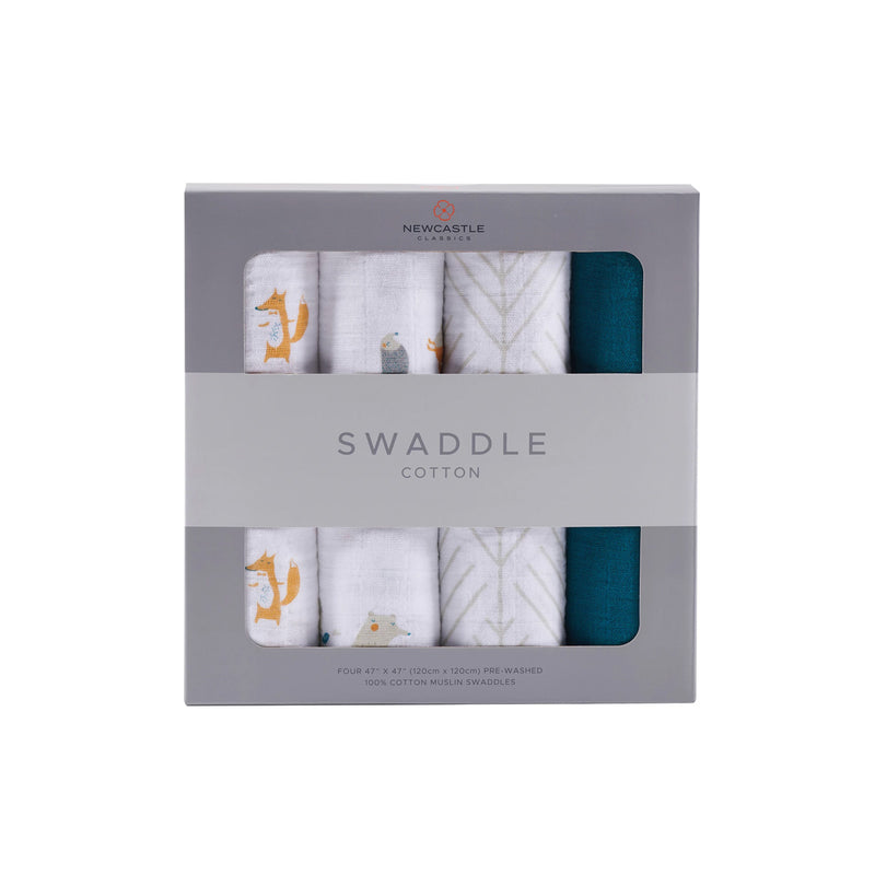 Forest Friends 4-Pack Swaddle Set