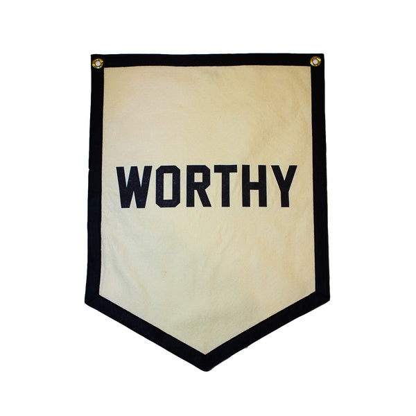 Worthy Camp Flag - Cream // Black Trim