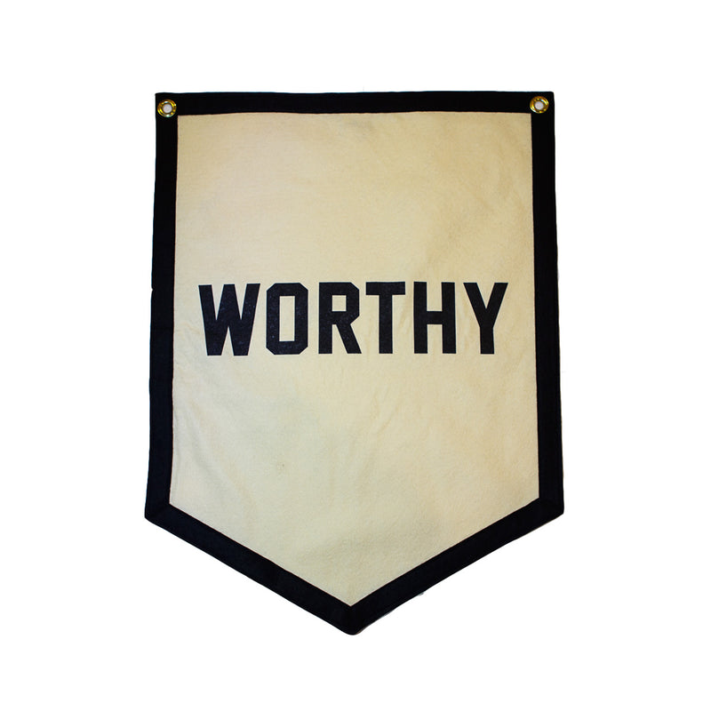 Worthy Camp Flag - Cream // Black Trim