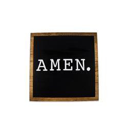 Amen Farmhouse Sign - Black