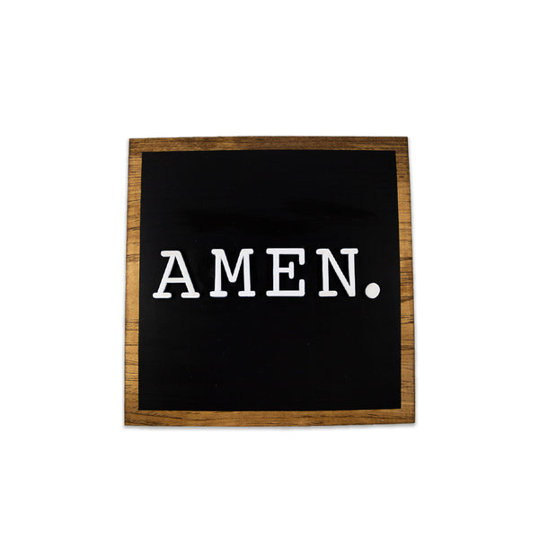 Amen Farmhouse Sign - Black