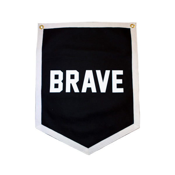 Brave Camp Flag - Black // White Trim