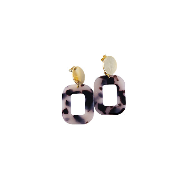 Blonde Tortoise Square Earrings