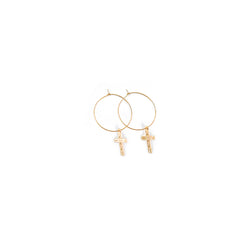 Cross Hoop Earrings