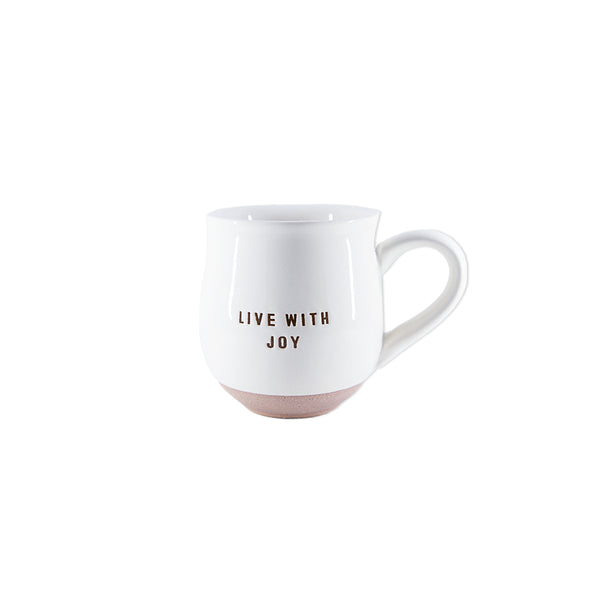 Live with Joy Ceramic Clay Dipped Mug