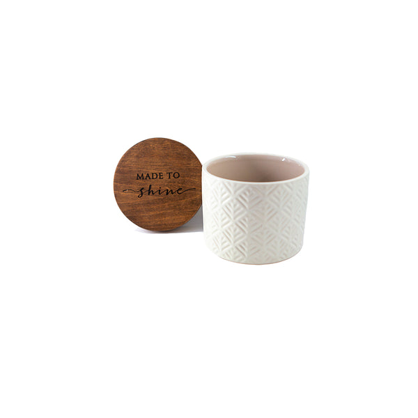Made to Shine Ceramic Box with Wooden Lid