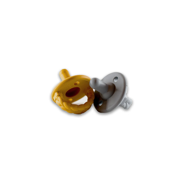 Mustard + Gray Braid Paci Set