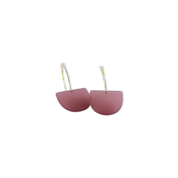 Matte Plum Tab Earrings