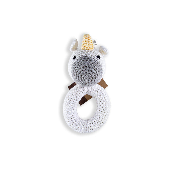 Unicorn Ring Crocheted Rattle
