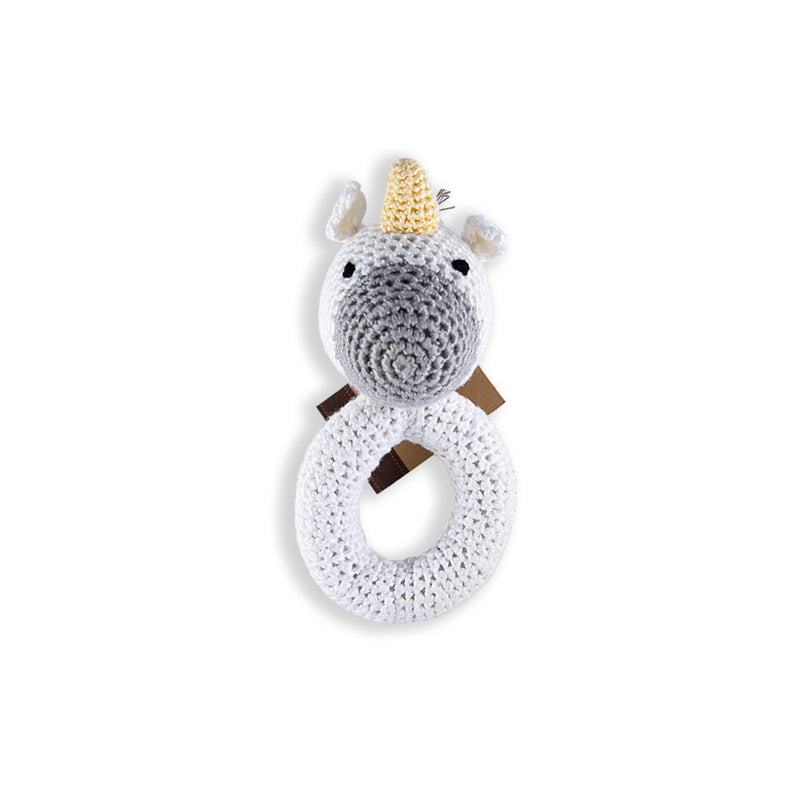 Unicorn Ring Crocheted Rattle