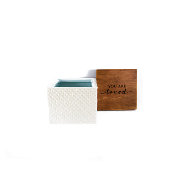 You Are Loved Ceramic Box with Wooden Lid